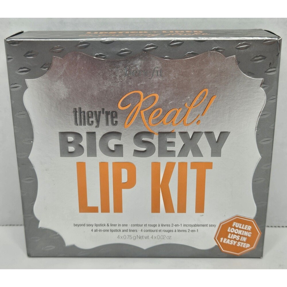 Benefit They're Real Big Sexy Lip Kit Four Shades of Lipstick Liner X4 New NIB